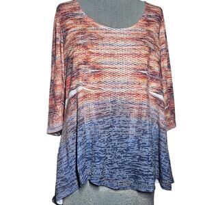 Multi Color Rhinestone Embellished Cotton Blend Tee Size Medium